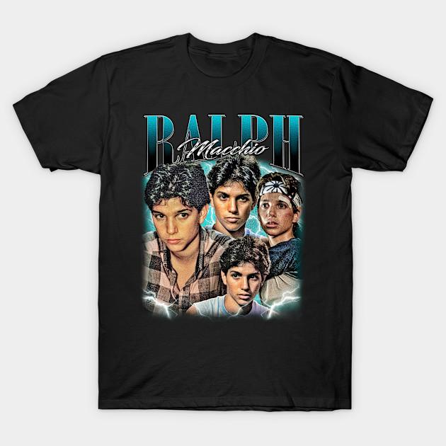 

Men Black Print T-shirt Ralph Macchio Bootleg Vintage Tshirt No-Cut Transfer Paper Print Cotton Tshirt M чорний