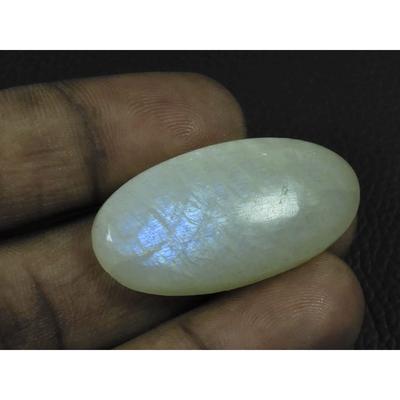 18X38X07MM Natural Moonstone Fire Caystal Oval Cabochon Loose Gemstone G-127