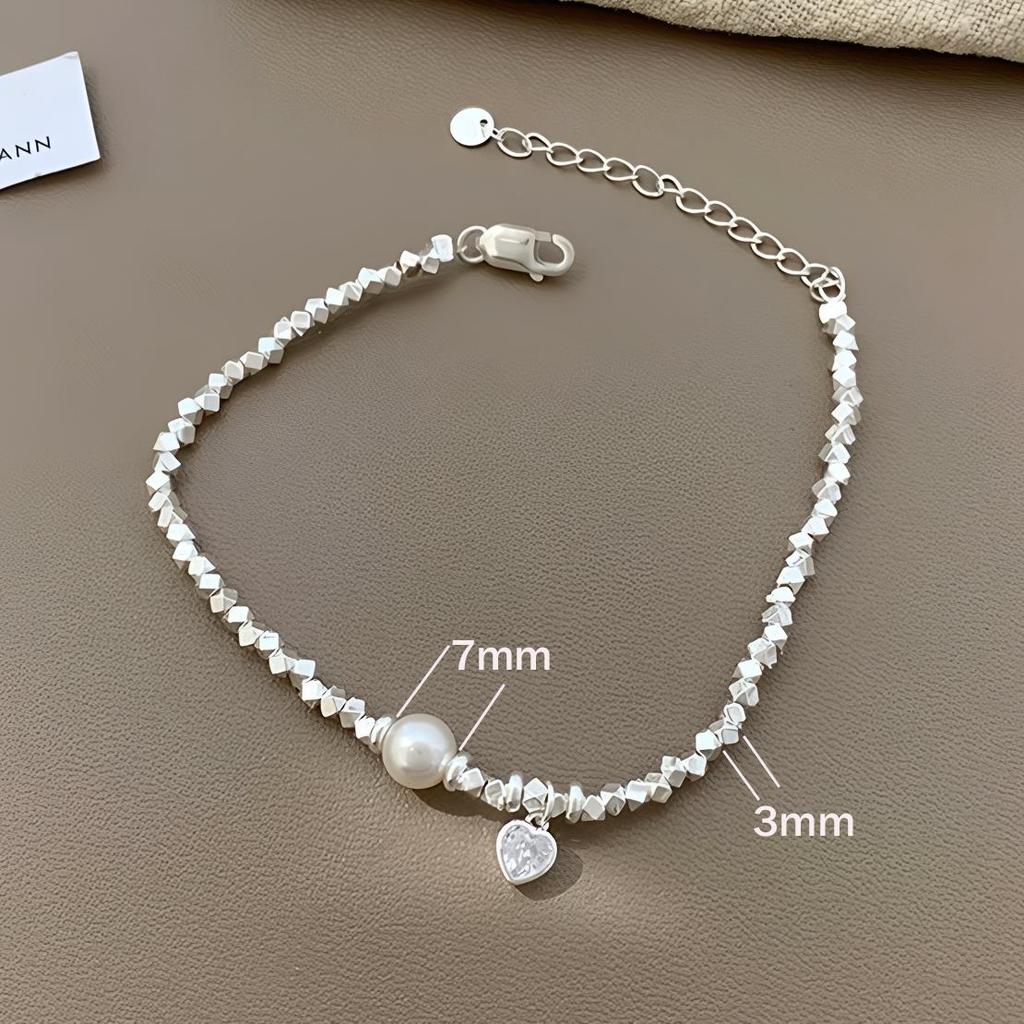 VENTFILLE 925 Sterling Silver Pearls Bamboo Knots Bracelet for Women Girl Simple Korean Jewelry Birthday Gift Dropshipping