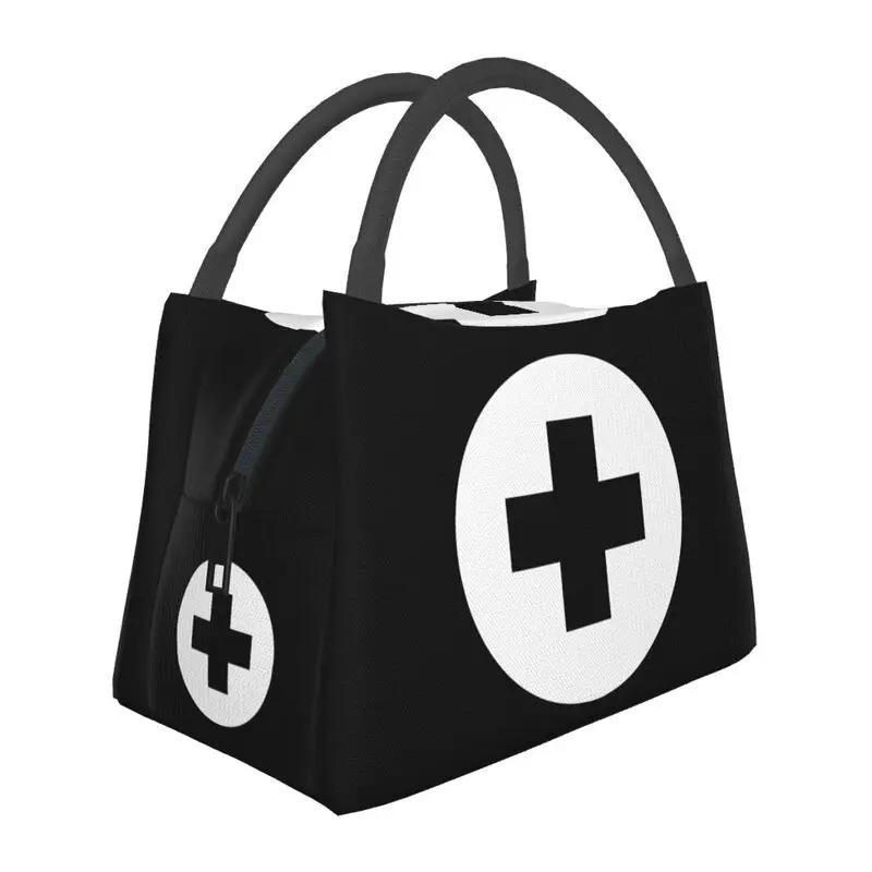 Benutzerdefinierte Krankenschwester in Not Cartoon Arzt Krankenschwester Isolierte Lunchtaschen für Tragbare Thermokühltasche Lebensmittel Lunchbox Camping Reise
