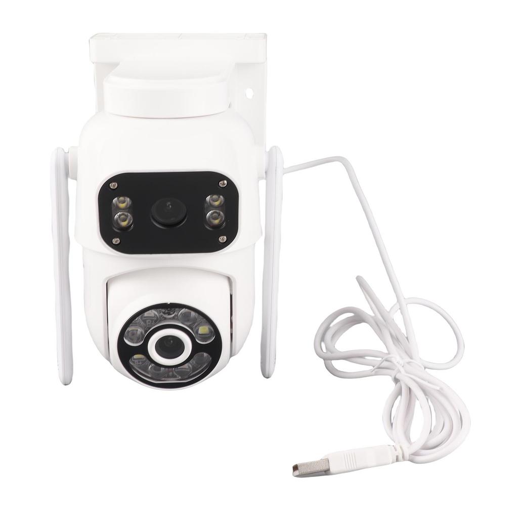 3MP+3MP Wireless Security Camera Dual Lens Wall Mount Smart WiFi Camera Full Color Night Vision 2 Way Audio Motion