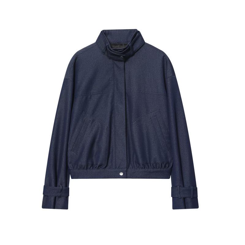 European & American Style Stand Collar Bomber Jacket - 2025 Winter Fashion 9196643 XS синий