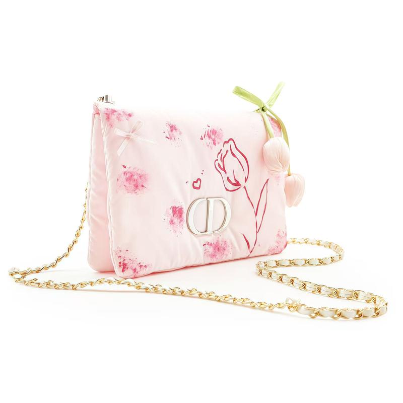 DIOR DIY Style Cosmetic Bag Geometric Cloud Made Spring Tulip Atmosphere Dot Color Girly Dopamine Versatile Fashion Storage Shoulder Polyester