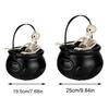 Spooky Witch Mist Maker Cauldron with Floating Bottle Plastic Cauldron & Skeleton Halloween Decor Cauldron Horror House Decor