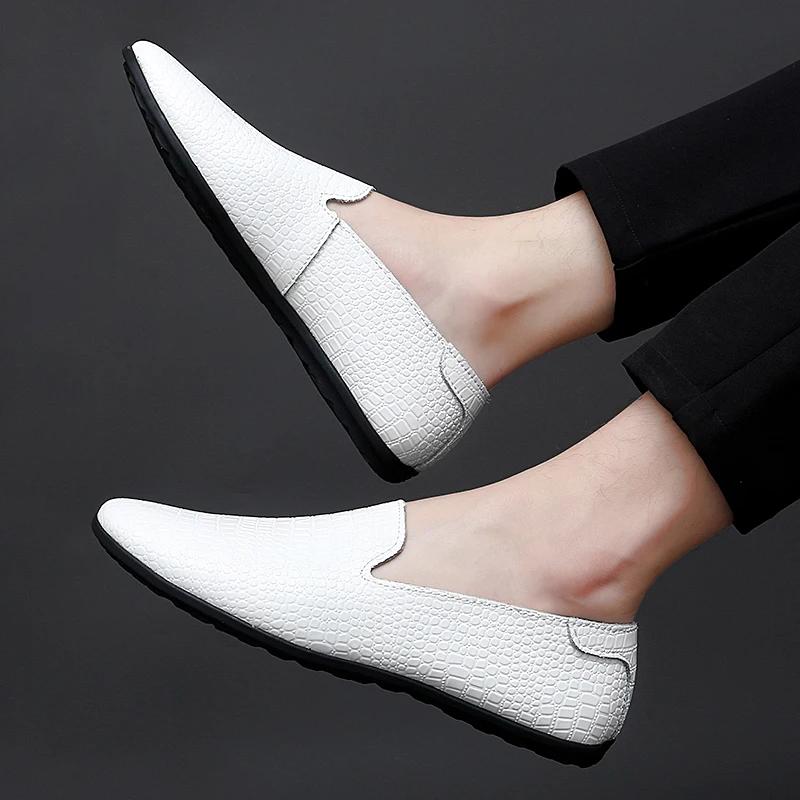 Pánské boty z pravé kůže nazouvací outdoorové Měkké mokasíny Lodičky Módní značka Pánské ploché boty Pohodlné boty na řízení pánské mokasíny