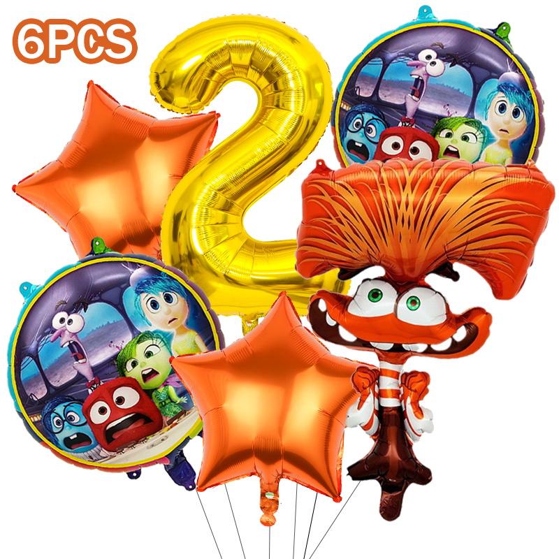 New Inside Out 2 Birthday Party Decoration Supplies Kit Tableware Backdrop Glasses Paper Plates Cups Napkins Balloon for Kids