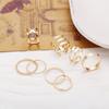 7Pcs Bohemian Creative Retro Simple Multi-Layer Opening Cross Twist Ring Set Jewelry For Women Geometric Ring