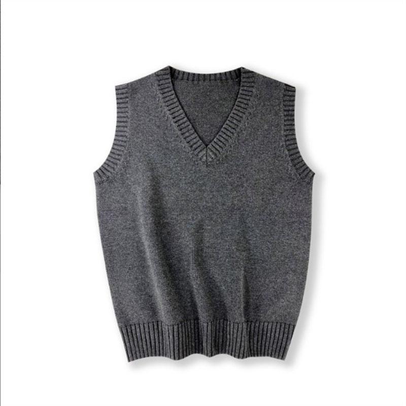 Gilet a Maglia Senza Maniche Donna Uomo Scollo a V Preppy Studenti Ragazzi Ragazze Classico Primaverile Maglione Lavorato a Maglia Moda Coreana Gilet Retrò