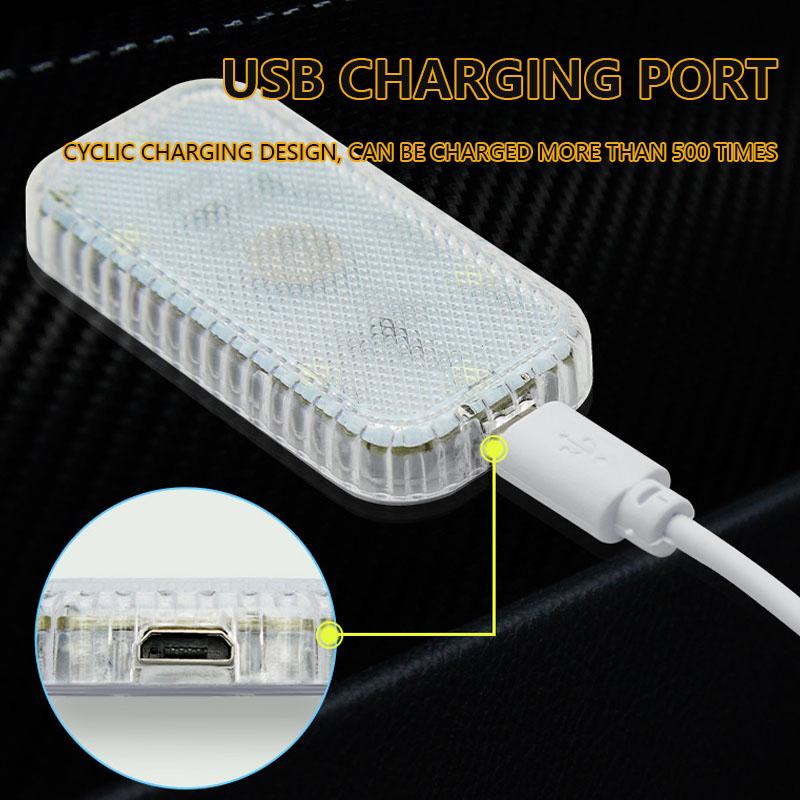 Mini Car Lighting LED Light Wireless Touch Light Interior Sensor Reading Lamp USB Charging Auto Roof Emergency Atmosphere Lamp