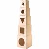 Cubes empilables - Bois - 5 pièces - Personnalisables - Dimensions de 6,5 à 12 cm - Décoration créative