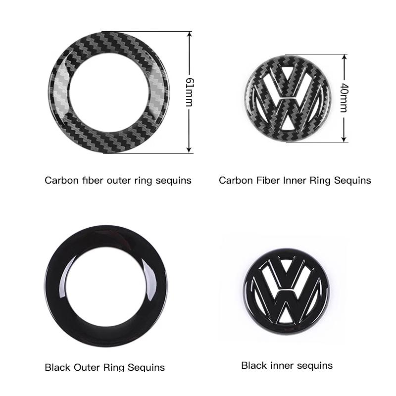 2026 Hot For Volkswagen VW ABS Carbon Fiber Pattern Car Logo Steering Wheel Sticker Badge For VW GTI Passat B6 Golf 4 5 7 Polo J