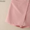 ZANZEA Women Summer Solid Color Loose Casual Short Pants