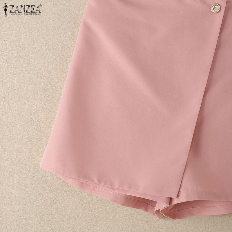 ZANZEA Women Summer Solid Color Loose Casual Short Pants