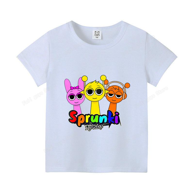 

Футболки Sprunki для дітей Мультяшна Орен Венда Одяг для вулиці Короткий рукав Літо Милий Хлопчик Дівчинка Базовий топ Смішні подарунки на день народження 130