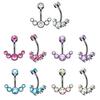 14g Crescent Jewel Cluster 316L Surgical Steel Belly Button Ring Piercing Jewelry Gift