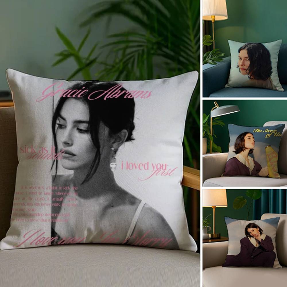 Singer G-Gracie Abrams Pillow Case Sofa Living Room Bedroom Double-Sided Printing Square Cushion Nap Time Pillow Case
