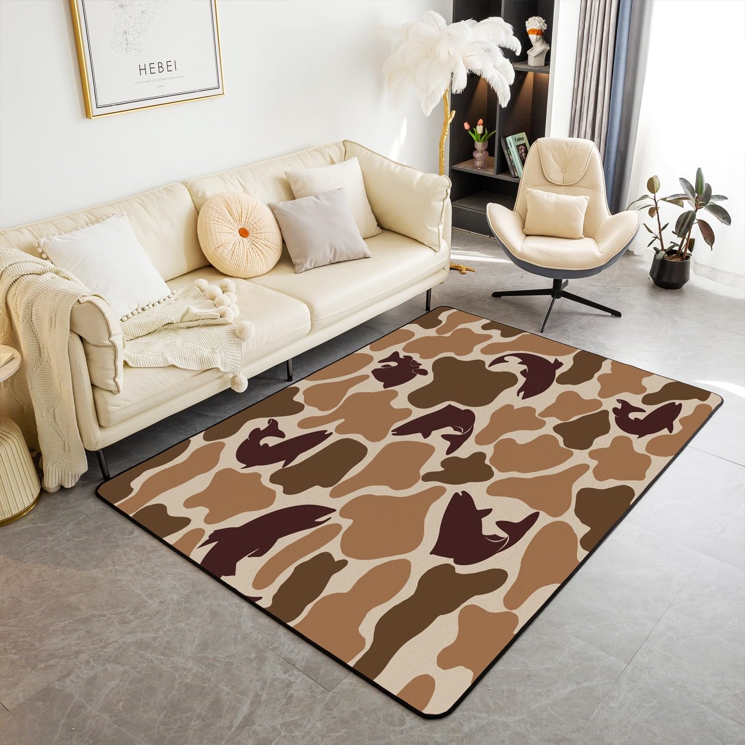 

Erosebridal Pike Fish Camo Area Rug 4 11 x 3 3 Hunter Camouflage Living Room Rugs Wildlife Hunting Decorative Carpet Farmhouse Fishing Ind 160cm x 200cm
