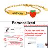 Personalized Strawberry Bracelet, Customized Name Bracelet for Little Boy Girl, Stainless Steel Cute Birthday Gift