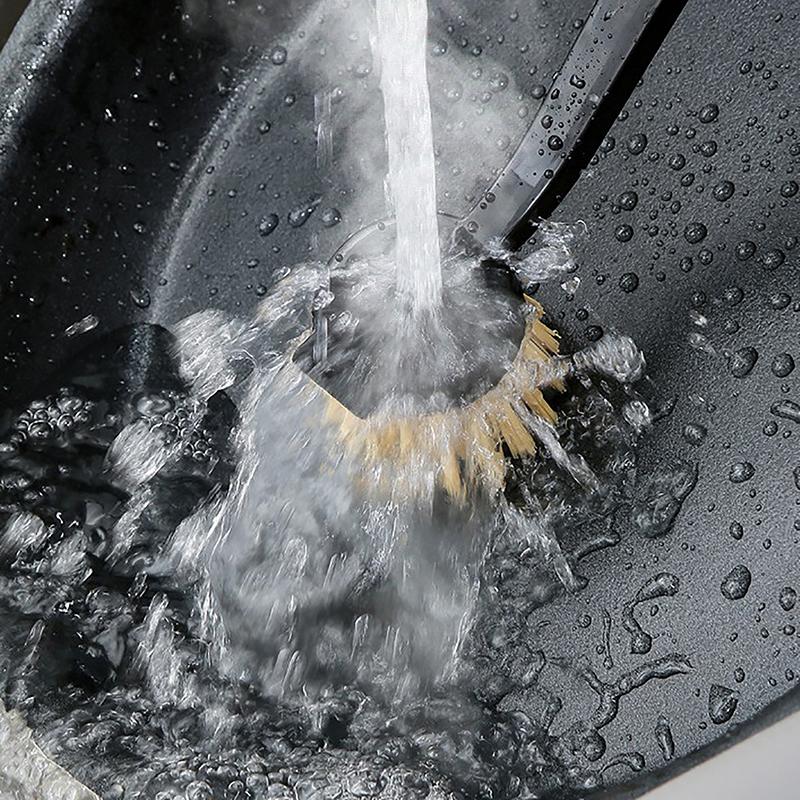 1 Pcs Pot Brush Dishwashing Brush Oil Free Long Handle Pots Brush Cleaning Dishwashing Brush Kitchen Brush Kitchen Cleaning Pan
