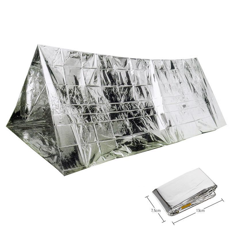Outdoor Quick-Open Tent, Aluminum Foil Thermal Survival Blanket, Windproof Sleeping Bag for Camping, Hiking, and Travel
