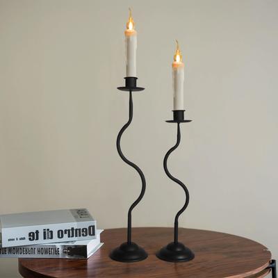 Wellenförmiger Einzelarm Metall Kerzenhalter Minimalistischer Spitzkerzenständer Haus Esstisch Hochzeit Dekorative Tischmitte Geschenk