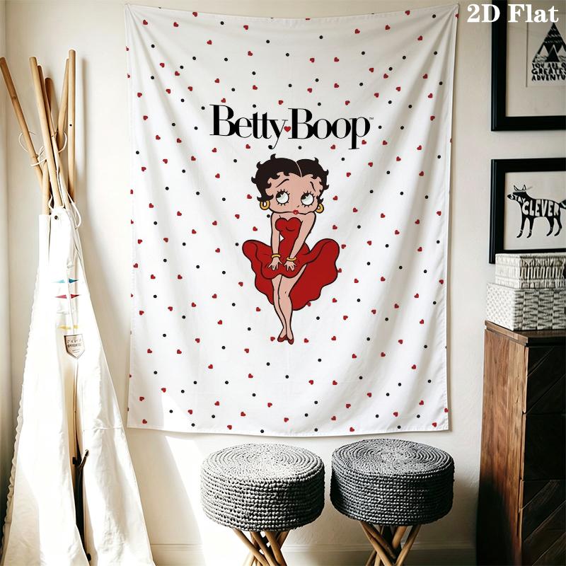 betty boop Wall Tapestry Aesthetic Wall Hanging Printed Fabric Blanket Decorative Tapestries for Bedroom Living Room Home Decor