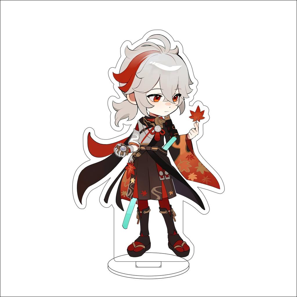 10CM Anime Genshin Impact Figure Stand Model Kaedehara Kazuha Cute Desk Decor Standing Sign Gifts