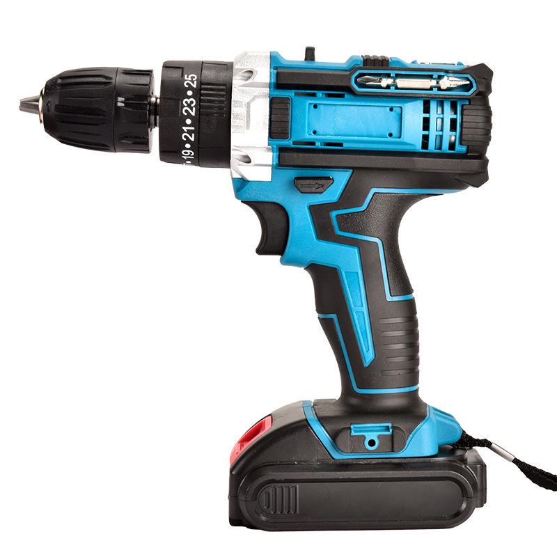 21V Dual-Speed High-Power Electric Drill with Three Functions and Lithium Battery