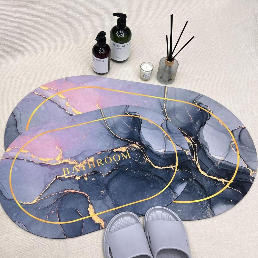 Diatom Printing Bathroom Thickening Mat Bath Non-slip Carpets In Wash Basin Bathtub Side Floor Rug Shower Room Doormat Memory Foam 3D Pad