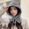 New Autumn and Winter Style Balaclava Women's Knitted Wool Hat Warm Ear Protection Scarf Hat Integrated Cold Hat