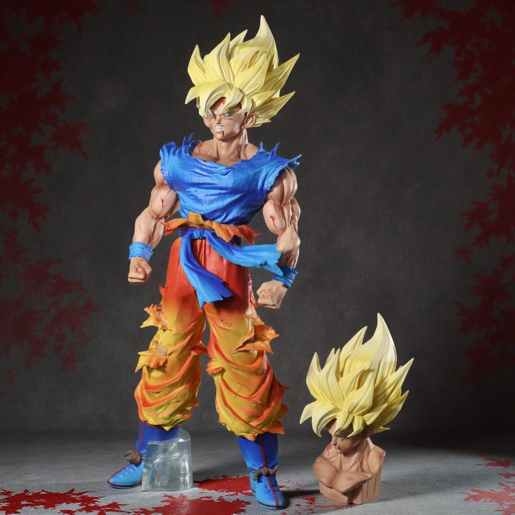 27cm Double Dragon Ball Son Goku Figure Super Saiyan Action Figures Pvc Statue Collection Model Gift Toys Z Headed In Round Sensory Compression Bouncy