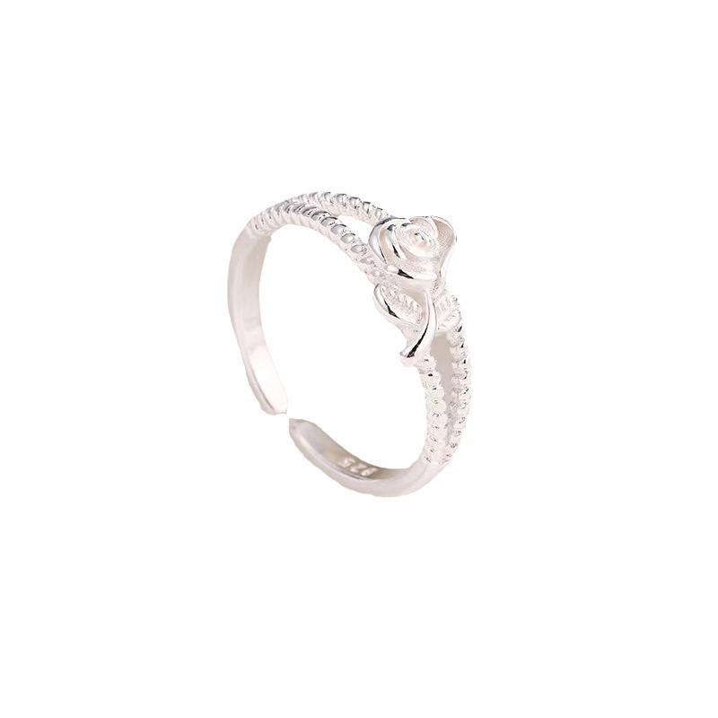Eleganter 925 Silber Rosenring für Damen - Nicht verblassend, modisch, luxuriös, perfekt für den Zeigefinger, exquisites Geschenk.