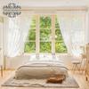 Romantic French Curtain Lace Curtain Finished American Pastoral Vintage Pearl White Tulle Fabric Room Bedroom Punch Hook Yarn