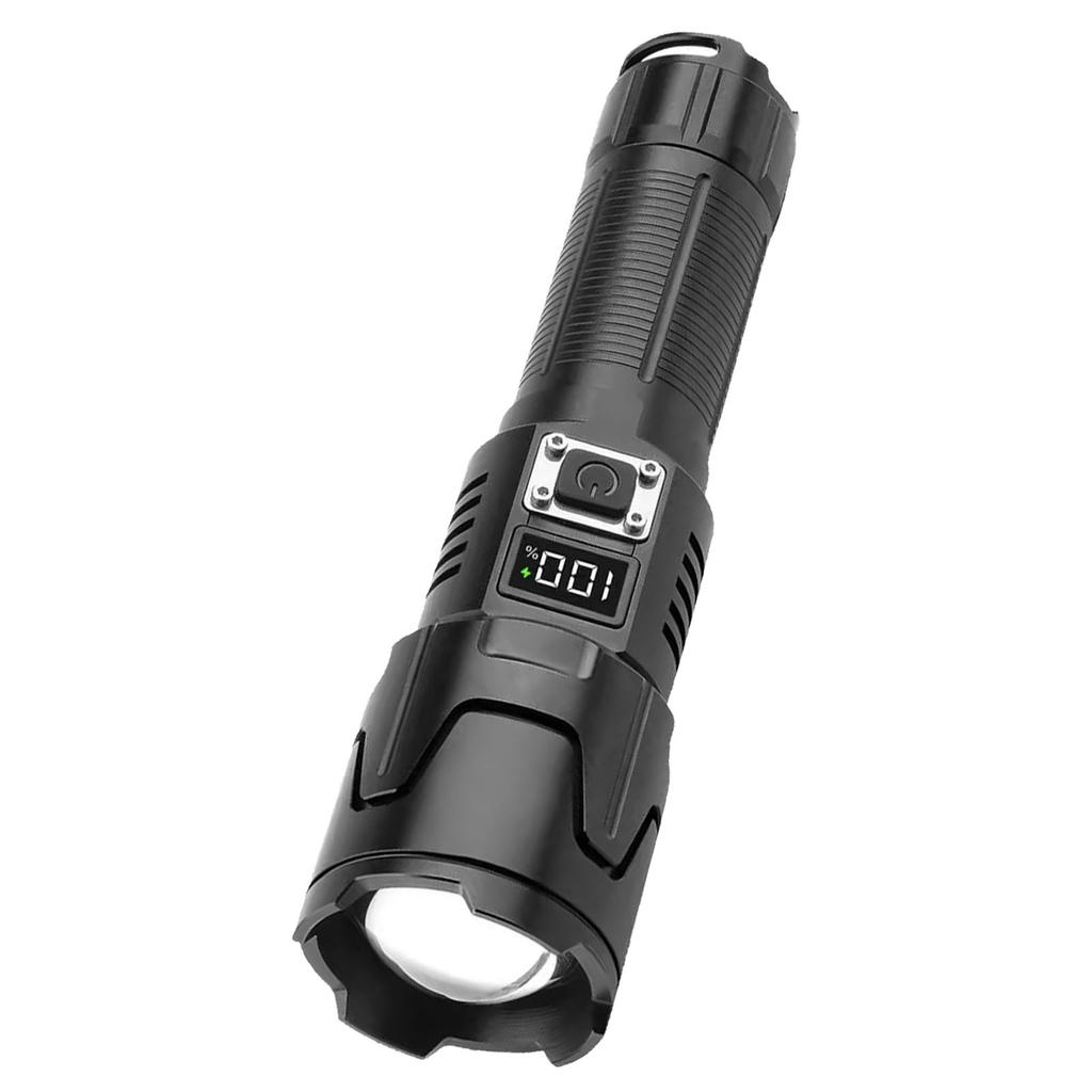 Lanterna LED Super Brilhante Carregamento USB 120000LM Zoom Retrátil Lanterna de Mão IPX5 à Prova d'Água