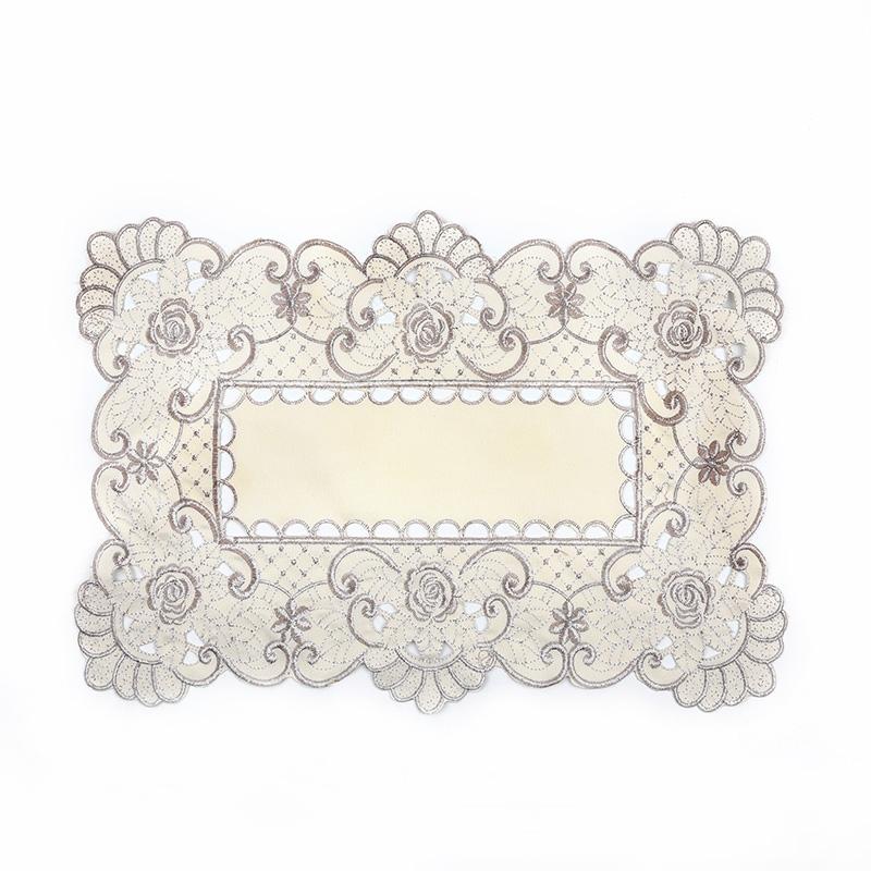 Table Runner Embroidery Lace Fabric Flower Translucent Tablecloth Decor Top Sale