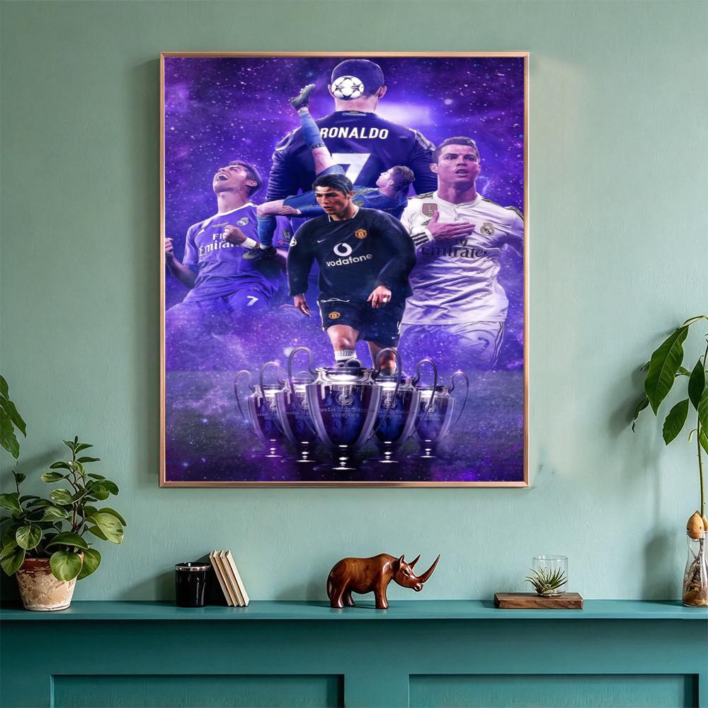 Cristiano Ronaldo Diamond Painting Round Diamond Mosaic Rhinestones Diamond Embroidery Craft Kit Wall Decor Without Frame