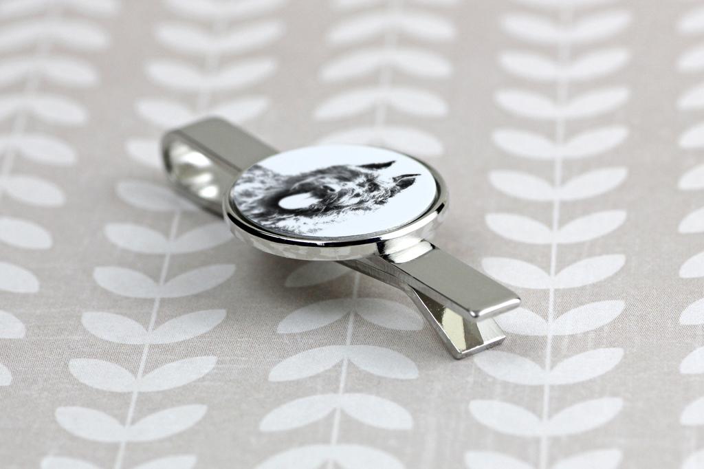 Bouvier des Flandres, Flanders Cattle Dog - tie clip with a dog, personalized tie clip, a unique gift for a man from the Art-Dog brand