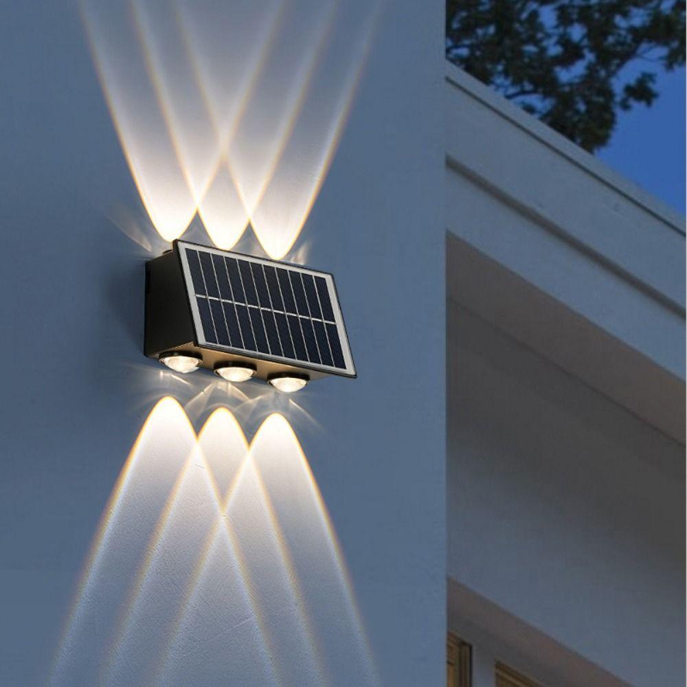 IP65 Waterproof Solar Wall Lamp Warm/White/RGB Lights Energy Saving 4/6/8 LED Solar Light Easy To Install Decorative