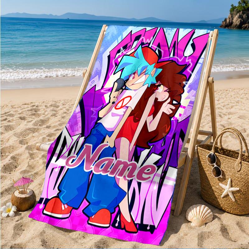 Custom Name Friday night Beach Towel Microfiber Beach Towel, Lightweight and Quick-Dry, for Summer Travel, Swimming Pool Gift