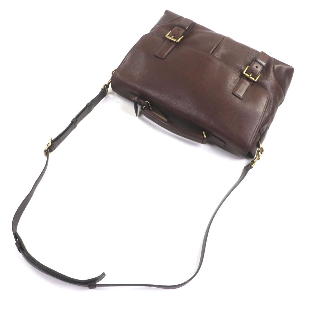 Great COACH Briefcase Old Coach 2-way business bag Brown leather mens 70480 Used