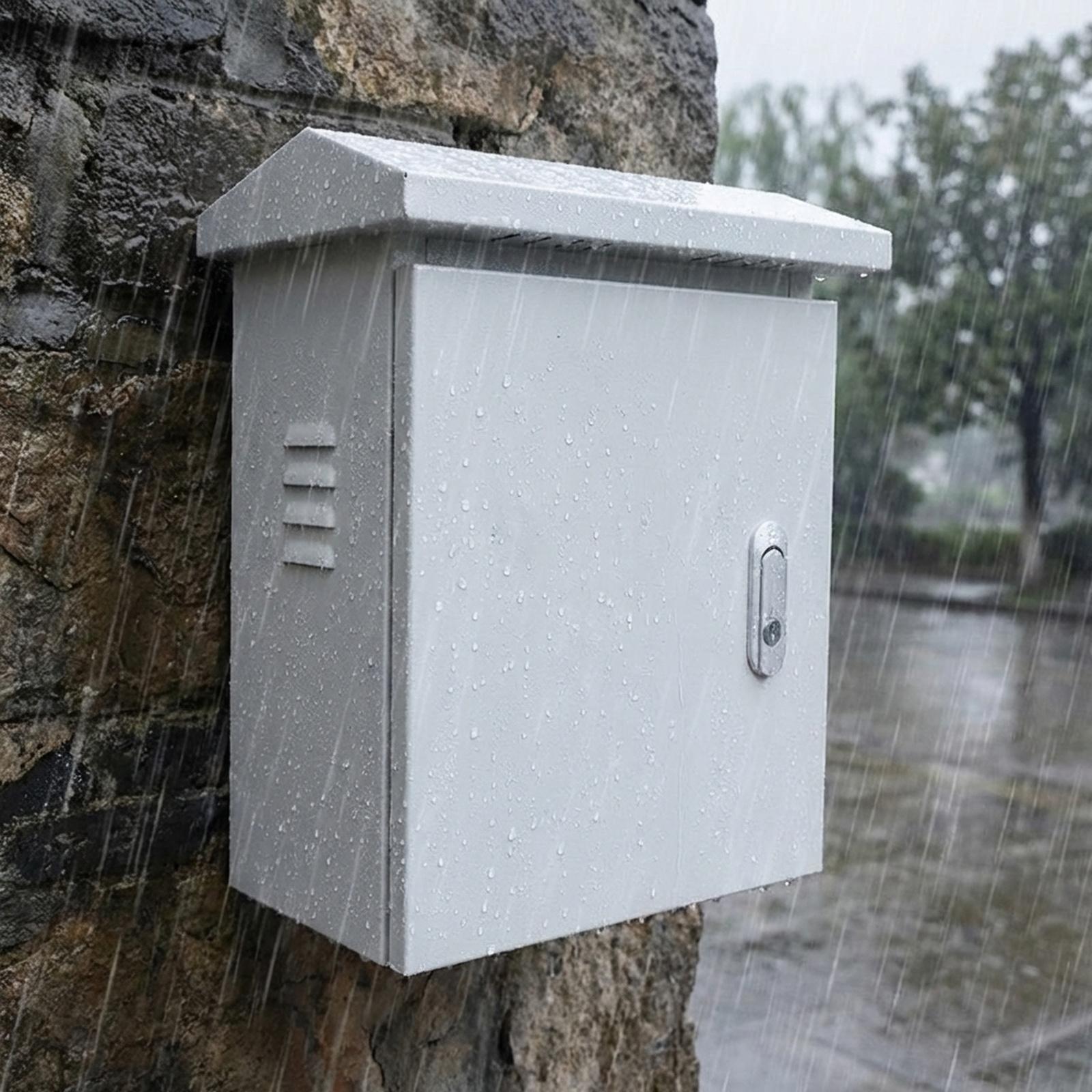 Iron Waterproof Junction Box Airtight Electric Distribution Panel Safe Safety Box Weatherproof for Outdoor Public Square Setup 40x30x20cm