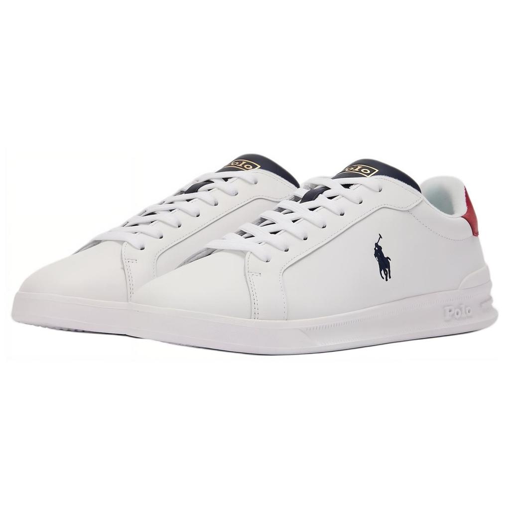Polo Ralph Lauren Court Leather Versatile Comfortable Pony Logo Embroidery Sneakers Men Sneakers White 809940762003
