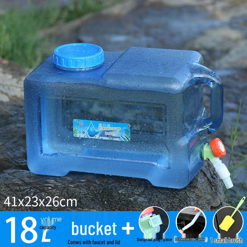 Portable Self-Driving Water Storage Bucket with Faucet - Food-Grade PC Plastic for Outdoor and Car Use