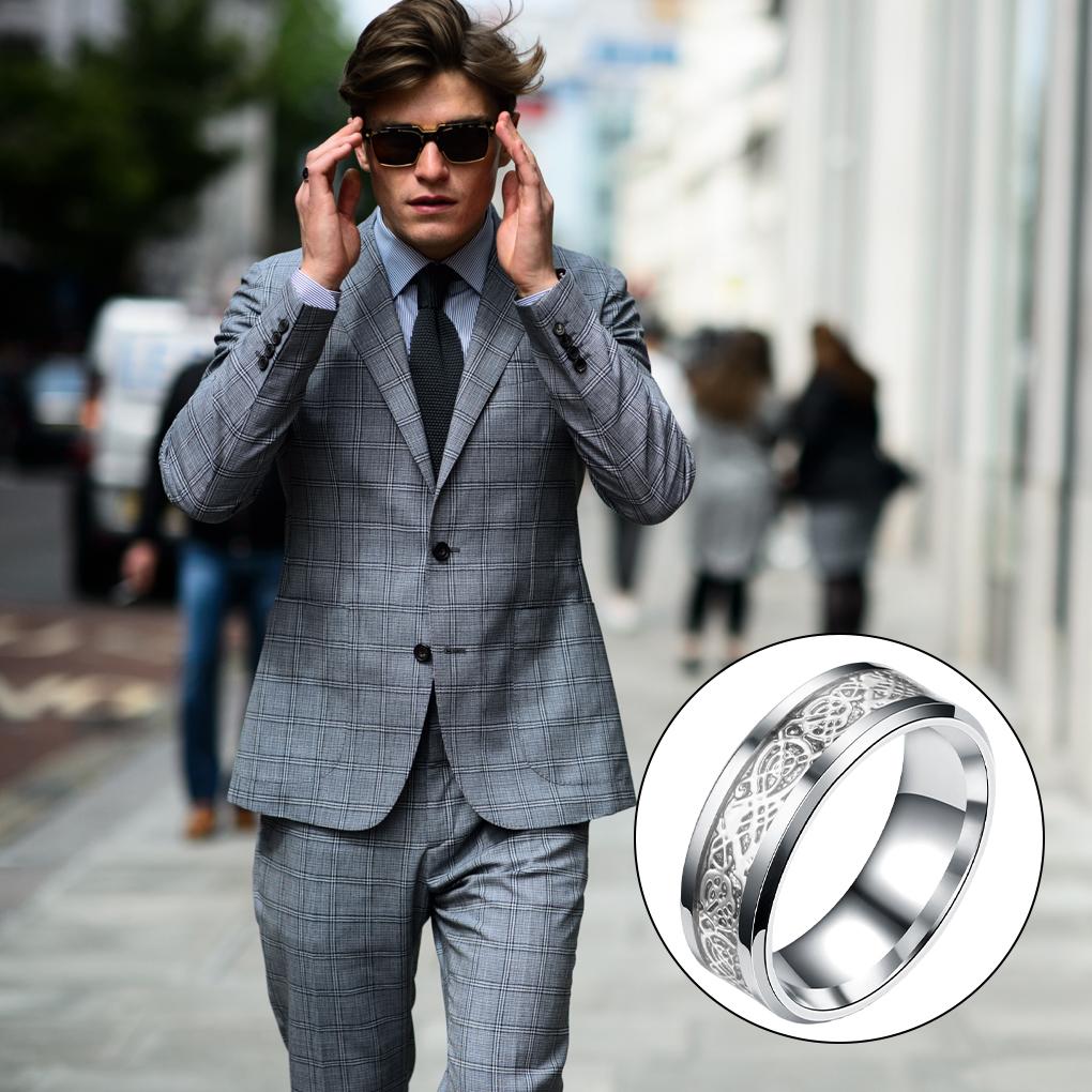 Men Ring Stainless Steel Plated Hand Jewelry Casual Party Holiday Dressing Clothing Decoration Circle Gift Craft
