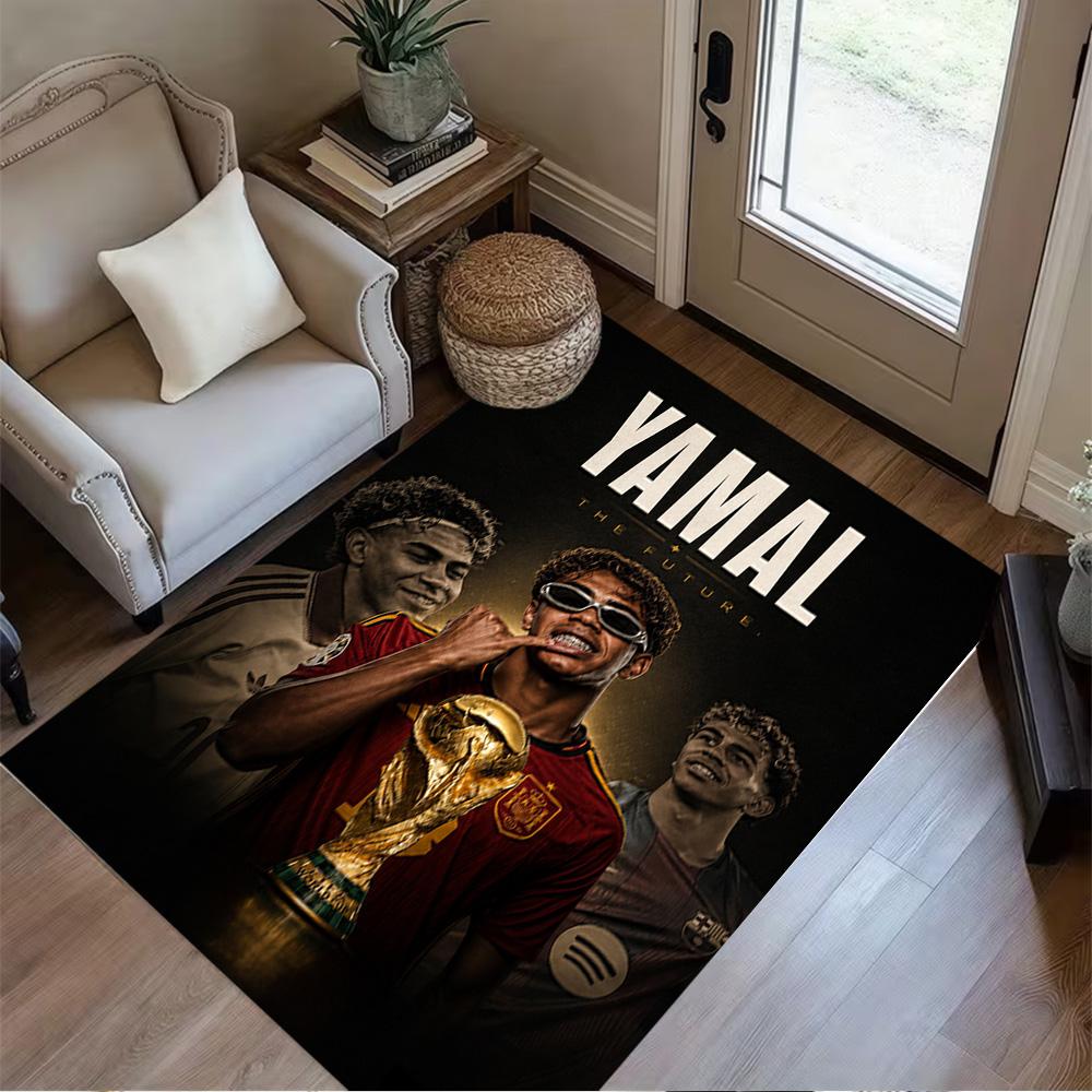 Lamine Yamal's Yamal: Future Football Floor Mat Design for Dining Room Hallway Balcony Bedrooms Anti-slip Rug Anime Office Decor Perfect Gift for Frie