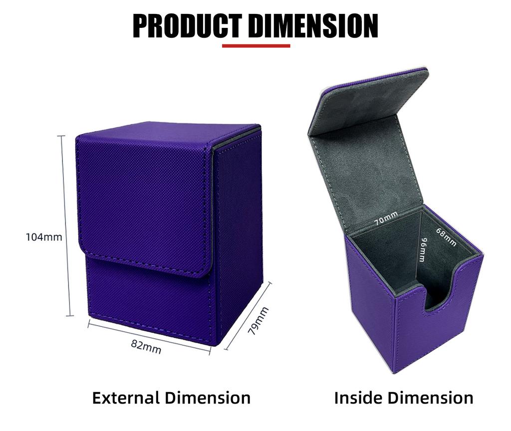 Torson High Quality PU Leather Trading Card Storage Box Hot Sale Hand Sewn TCG/CCG/LCG Game Deck Boxes for Card Deck Storage