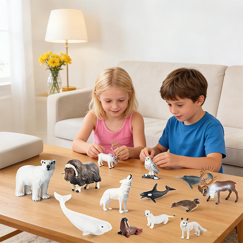 Realistic Arctic Animal Toy Set - Polar Figure Birthday Gift & Cake Decoration