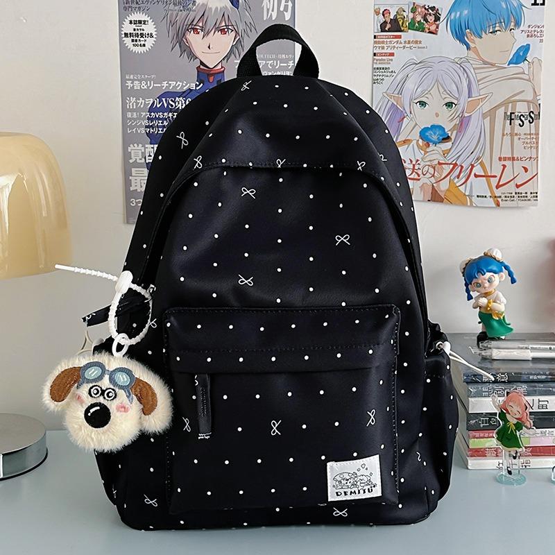 Sac d'école collège filles cœur de fille atmosphère pois nœud polyvalent haute valeur étudiante lycée féminin sac à dos