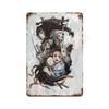 Classic Pop Anime Demon Slayer Kyojuro Rengoku Art Poster Metal Tin Sign Plaque Wall Plates for Living Room Modern Home Decor