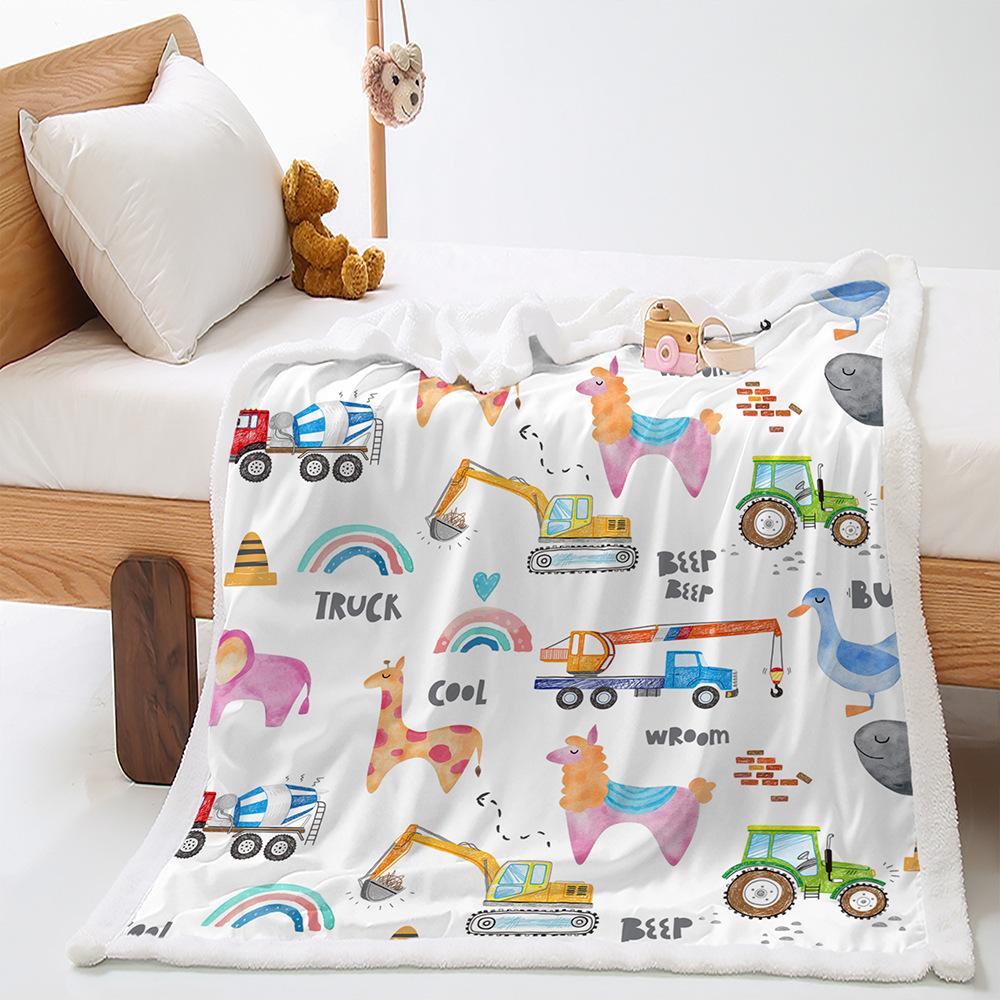 Blanket Cute Illustration Korean Blanket Lamb Fleece Crystal Fleece Blanket Four Seasons